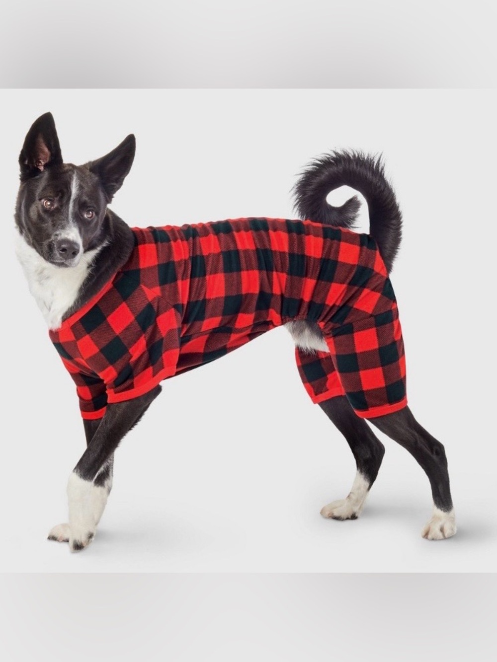 Dog Sweater Pajama Buffalo Check Red-Black Size XL new